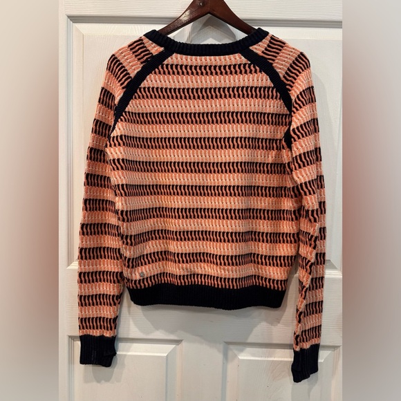 Lululemon Womens Size 10 Orange & Blue Knit Devi Crewneck Pullover Sweater - Picture 2 of 8